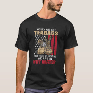 Womens Women Veteran Like Teabags Veteran Day Grap T-Shirt