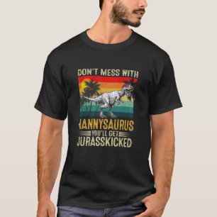 Womens Women Vintage Nannysaurus Dinosaur T Rex Mo T-Shirt