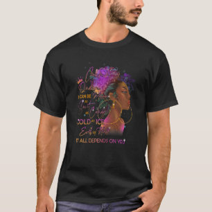 Womens Womens Birthday Gemini Queen Melanin Afro T-Shirt