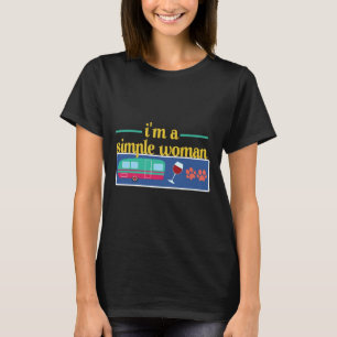 Womens Womens I`m A Simple Woman I Wine Dog And Fl T-Shirt