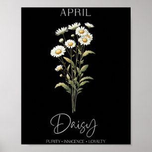 Womens Womens Positive Quote Flower Birthday Poster