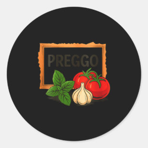 Womens Womens Preggo Sauce Costume Cute And Funny Classic Round Sticker