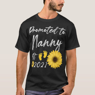 Womens Womens Promoted To Nanny Est 2021 Sunflower T-Shirt