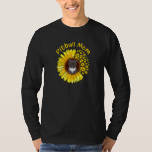 Womens Women's Sunflower Pitbull Mum Dog T-Shirt