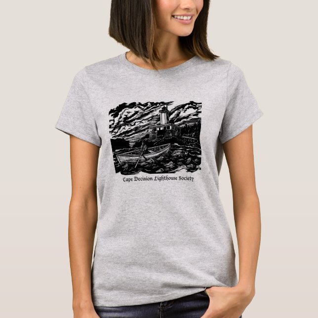 Women's Woodblock Logo T-Shirt - Gray (Front)