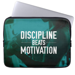 Women's Workout - Discipline Beats Motivation Laptop Sleeve