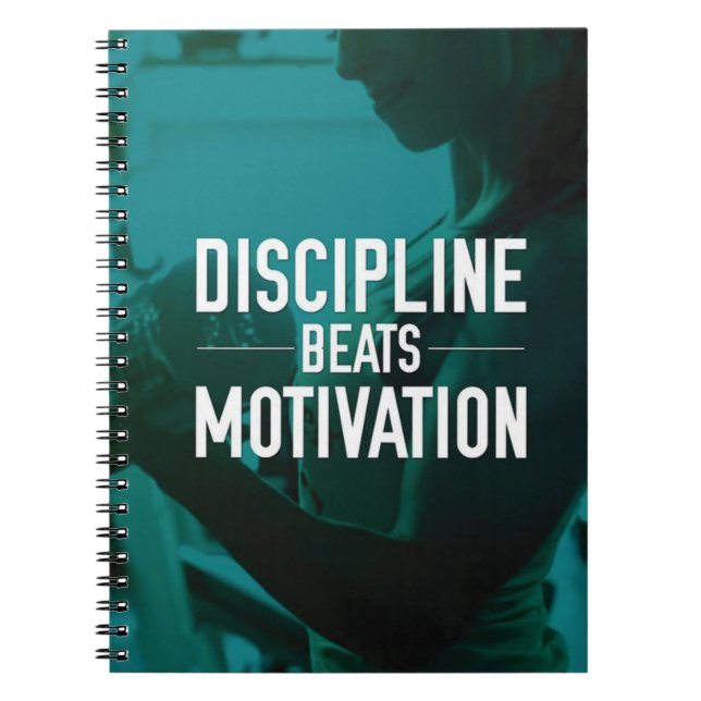 Women's Workout - Discipline Beats Motivation Spiral Notebook (Front)