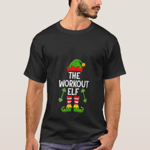 Womens Workout Elf Xmas Matching Family Elf Squad T-Shirt