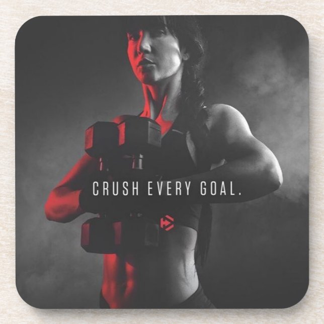 Women's Workout Inspiration - Crush Every Goal Coaster (Front)