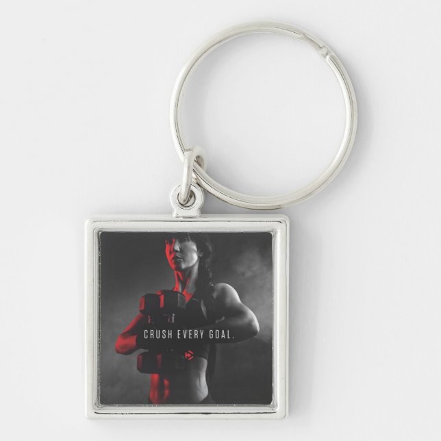 Women's Workout Inspiration - Crush Every Goal Key Ring (Front)