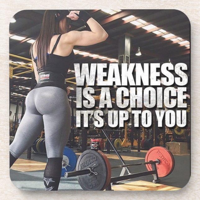 Women's Workout Inspiration - Weakness Is A Choice Coaster (Front)