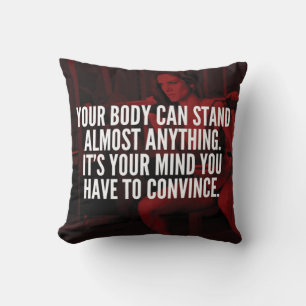 Women's Workout Inspirational Words Cushion