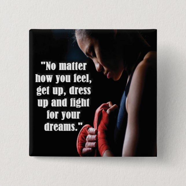Women's Workout Motivational 15 Cm Square Badge (Front)