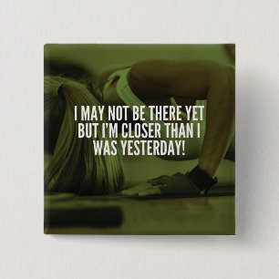 Women's Workout Motivational Words 15 Cm Square Badge