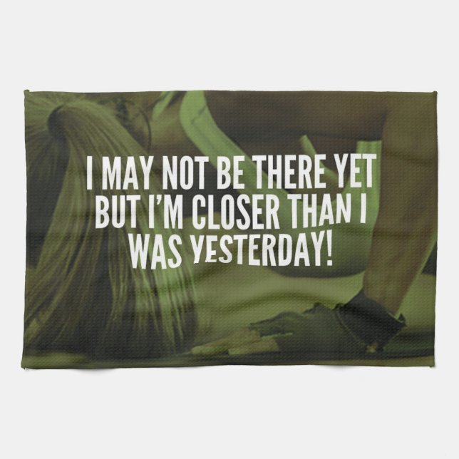 Women's Workout Motivational Words Tea Towel (Horizontal)