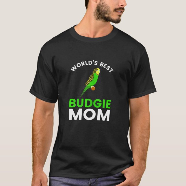 Womens Worlds Best Budgie Mum Budgerigar Bird Para T-Shirt (Front)