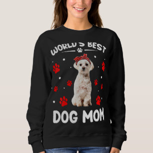 Womens World's Best Maltese Dog Mum Mother's Day Sweatshirt