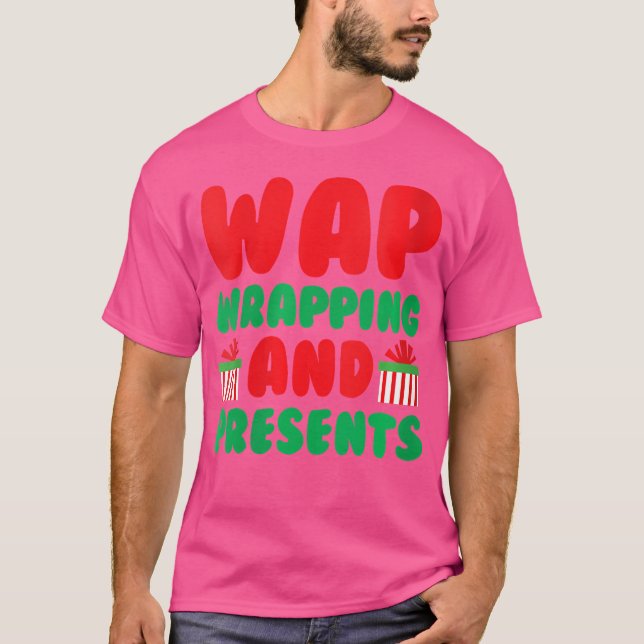 Womens Wrapping And Presents Funny Christmas Hip H T-Shirt (Front)