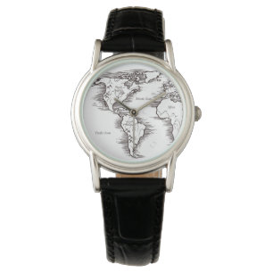Women's Wrist Watches - Vintage World Map USA
