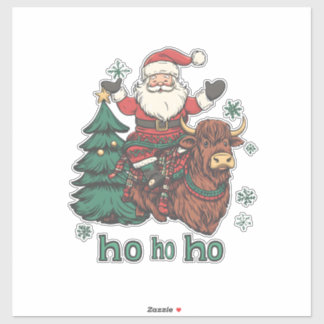 Womens Xmas Tree Lighting Santa Riding Highland Co