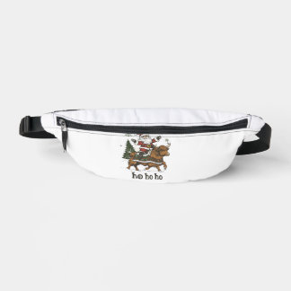 Womens Xmas Tree Lighting Santa Riding Highland Co Bum Bags