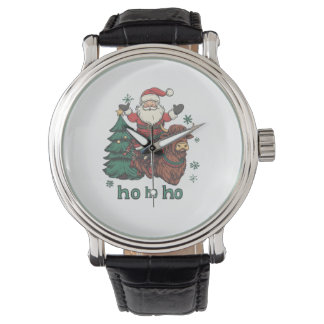 Womens Xmas Tree Lighting Santa Riding Highland Co Watch