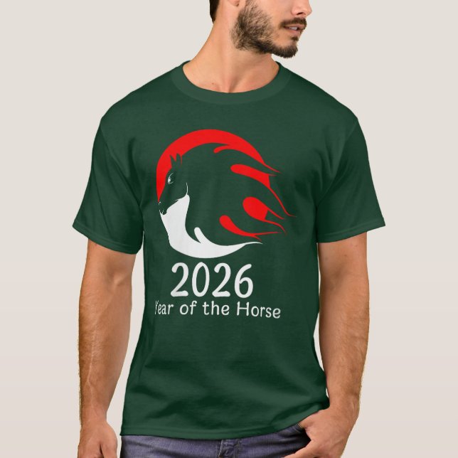 Womens Year ofhe Horse 2026 Fire Horse Chinese Zod T-Shirt (Front)