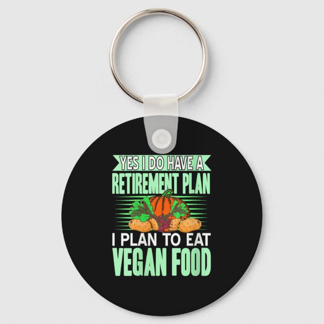 Womens Yes I Have A Retirement Plan I Eat Plant Fo Key Ring (Front)