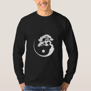 Womens Yin Yang Bonsai Tree Japanese Buddhist Zen T-Shirt