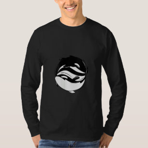 Womens Yin Yang Killer Whale Orca V Neck T-Shirt