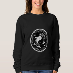 Womens Yin Yang Orcas V Neck Sweatshirt