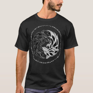 Womens yin yang Wolves Wolf, yinyang Tai Chi, Qi G T-Shirt