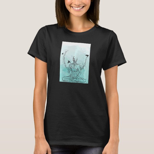Womens Yoga Bird Motivational Meditation is a way  T-Shirt (Front)