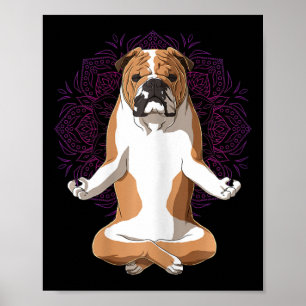 Womens Yoga Dog English Bulldog Poster