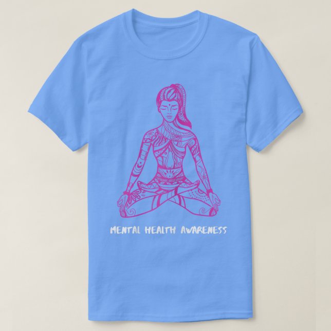 Womens Yoga Mental Health Awareness 7039 3119  T-Shirt (Design Front)