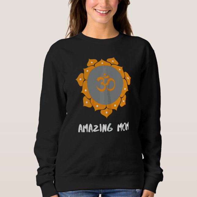 Womens Yoga Mum Mothers Day Mandala Om 3 Sweatshirt (Front)
