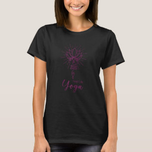 Womens Yoga Unalome With Lotus Flower And First I T-Shirt