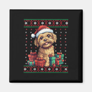 Womens Yorkipoo Santa Hat Dog Lover Xmas Yorkipoo Magnet