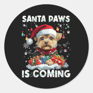 Womens Yorkshire Terrier Christmas Tree Decoration Classic Round Sticker