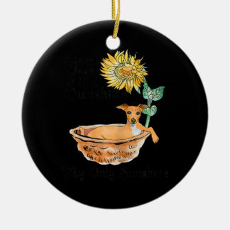 Womens You Are My Sunshine Italian Greyhound Ceramic Tree Decoration