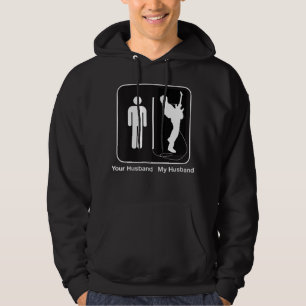 Womens Your Husband My Husband Rockstar Guitar Hoodie