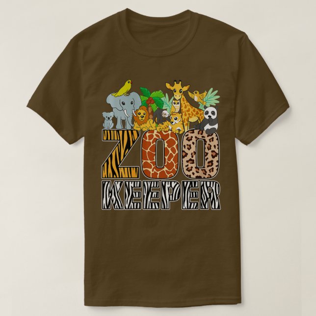 Womens Zookeeper Costume Zebra Wild Print African  T-Shirt (Design Front)