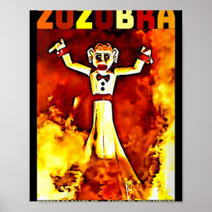 Womens Zozobra Fiestas De Sante Fe New Mexico Old  Poster