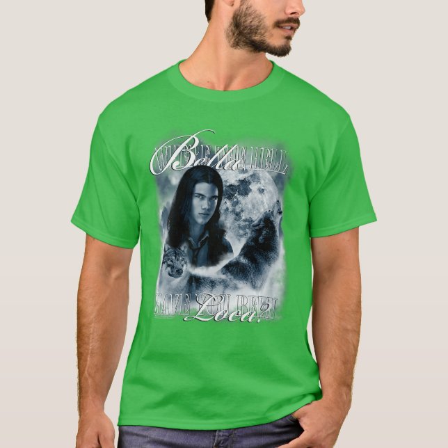 Womenswilight Saga Retro Jacob Wolf Moon Loca Movi T-Shirt (Front)