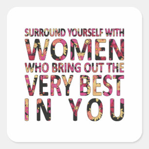 Womes Day Girl Power Woman Feminism Gift Idea Square Sticker