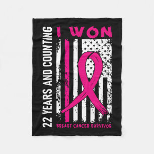 Won Breast Cancer Survivor 22 Year Anniversary Cou Fleece Blanket