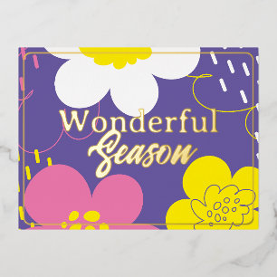 Wonder greetings. foil holiday postcard