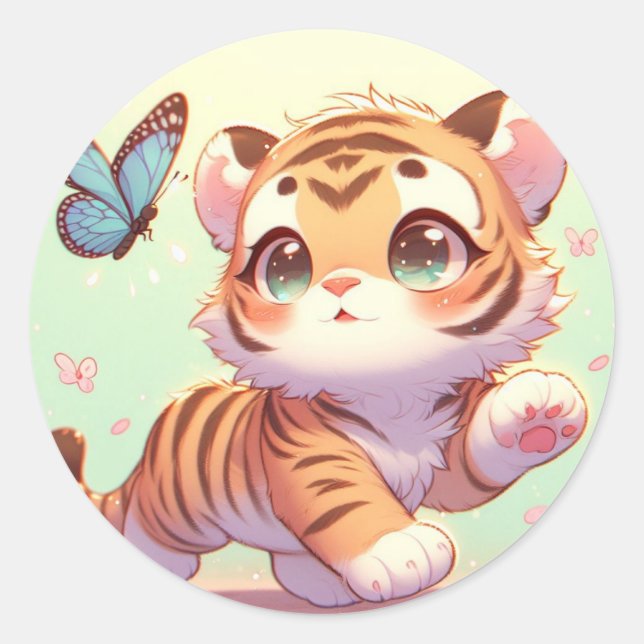 Wonder in a Kitten's Eyes Classic Round Sticker (Front)