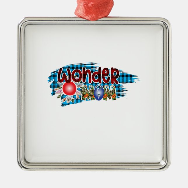 Wonder Mum Metal Tree Decoration (Front)