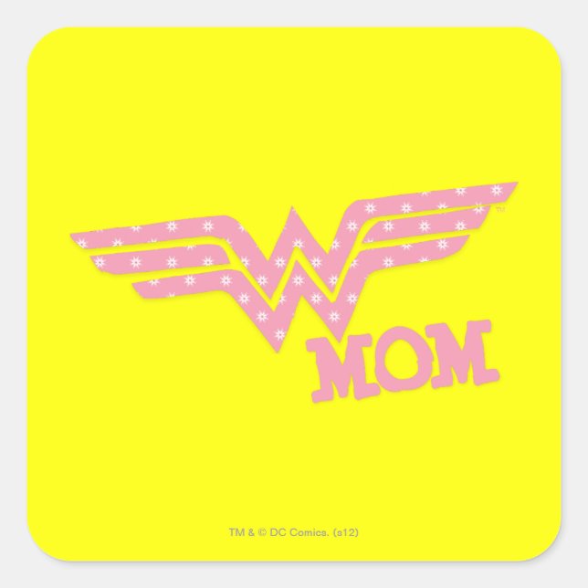 Wonder Mum Pink Square Sticker (Front)